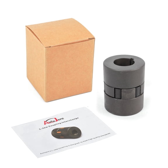 L075 1/2" to 7/8" Flexible L-Jaw Coupling 3-Piece Set, HT250 Cast Iron, Buna-N NBR Rubber Spider, Tool Accessories