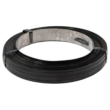 1/2" x 0.020" x 2800' Black Steel Strapping Coil 1100 lbs Breaking Strength - Metal Pallet Banding for Packaging, Heavy Loads, Bundling - Cut-Resistance