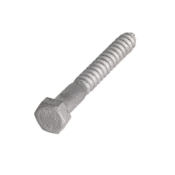 1/2" x 10" (25 Pack) Hot Dipped Galvanized Lag Screw for Exterior Use, Grade 307A, Partially Threaded - by