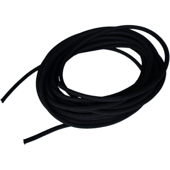 1/2" x 100' Black Shock Bungee Rubber Rope Cord - Woven Jacketed