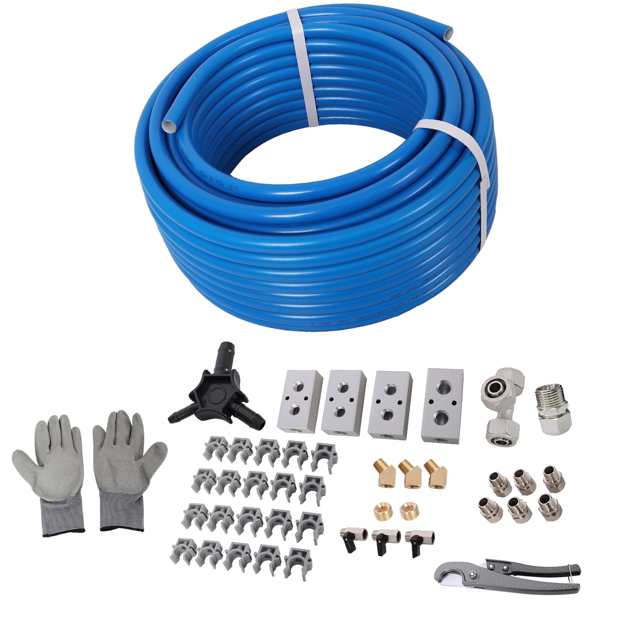 1/2" x 100ft Air Compressor Piping, Sturdy PEX-AL-PEX Tubing, Air Hose Kit Compressor Accessories, Blue Tubing