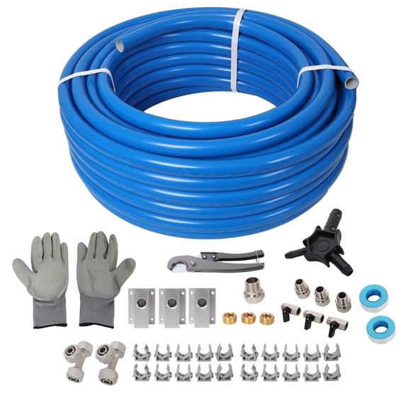 1/2" x 100ft PEX-AL-PEX Air Compressor Piping Kit, Complete Shop Air Hose System with Fittings, Tools & Accessories