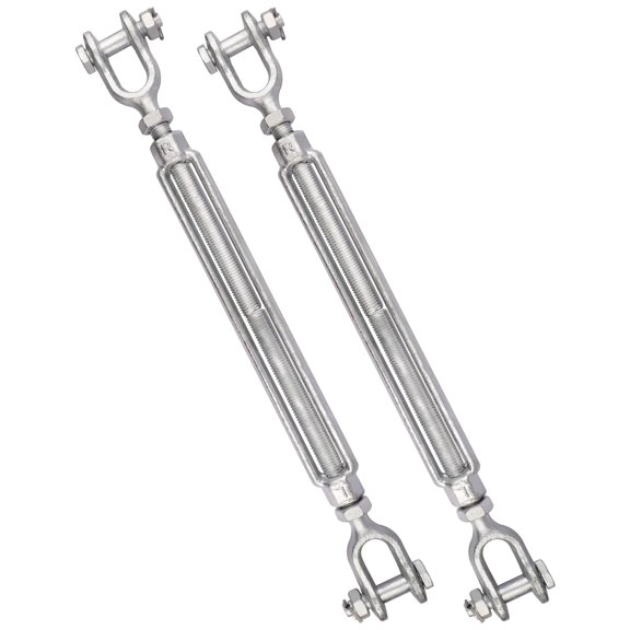 1/2 x 12 Inch Galvanized Turnbuckle Forged Jaw and Jaw Turnbuckles for Cable Rail Rigging Rope Chain 2200 lbs Load, 2PCS (1/2'' X 12'')