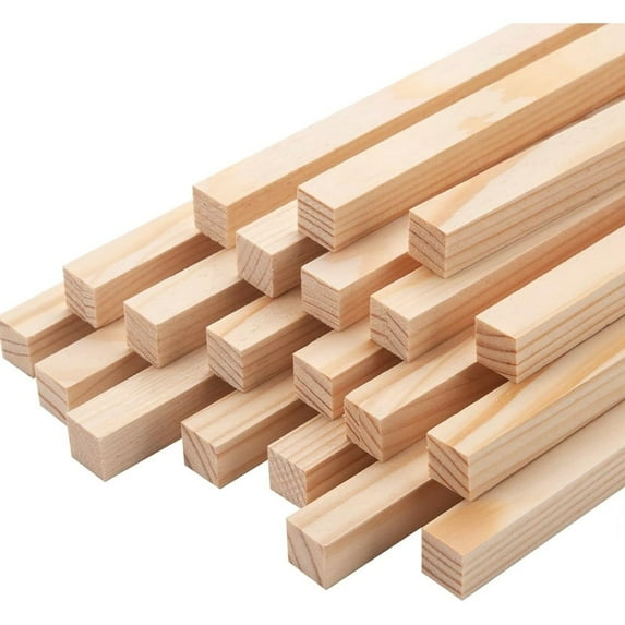 1/2" x 12" Square Wood Dowels,Topboutique Square Wood Sticks,Wooden Dowel Rods for Crafts,Unfinished Hardwood Sticks for Woodworking Models,Making Dollhouses Miniatures,20 Pcs