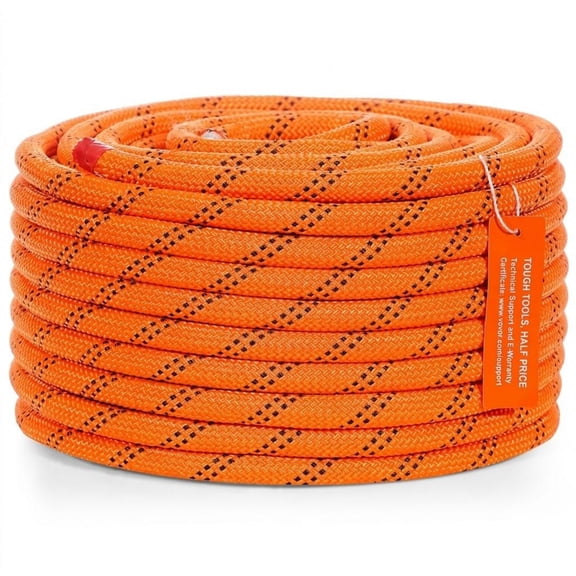 1/2" x 120 ft Dual Twisted Polyester Cord, 48-Strand, 8000 lbs Tensile Strength, Multi-Use Rope for Arborist, Hiking, Rappelling, Rescue