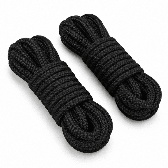 1/2" x 15' (Pack of 2) Double Braided Nylon Boat Dock Lines for Docking and Mooring