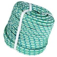 thumbnail image 1 of 1/2" x 150 FT Double Braid Polyester Pulling Rope, High Force Polyester Load Arborist Rigging Rope Sailing Line Abrasion Resistant UV Resist Green/White/Blue, 1 of 7