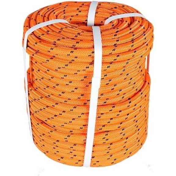 1/2 in x 150 Ft Double  Polvester Arborist Rigging Rope Sailing Rope for Camping Swings Arborist Gardening Marine Orange Black$$Tools & Hardware Other