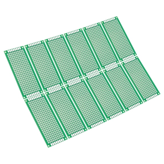 1.2" x 2.8" PCB Board Circuit, 12 Pcs Single Sided Prototype Solder Boards for Soldering and Electronic Project Circuit Boards Solderable Breadboard, Green