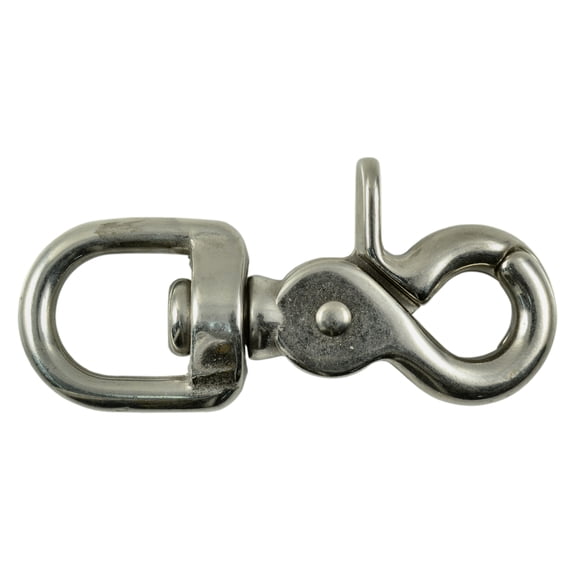 1/2" x 2-9/16" 18-8 Stainless Steel Swivel Trigger Snap Hooks (5 pcs.)