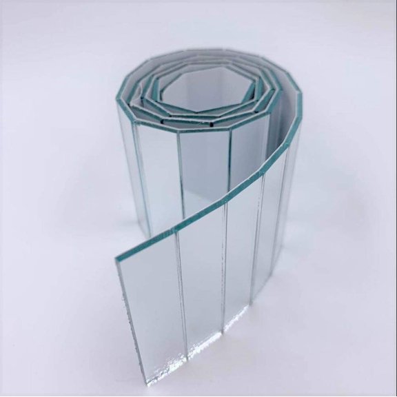 1/2" x 2" Adhesive Mirror Tile Row Real Glass Rectangular Mirror Sticker for Craft Projects