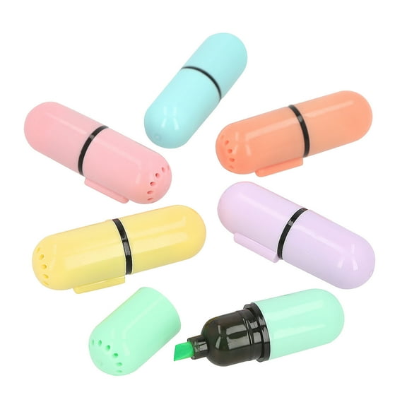 1/2" x 2" Pastel Mini Plastic Highlighters Assortment - 12 Pieces