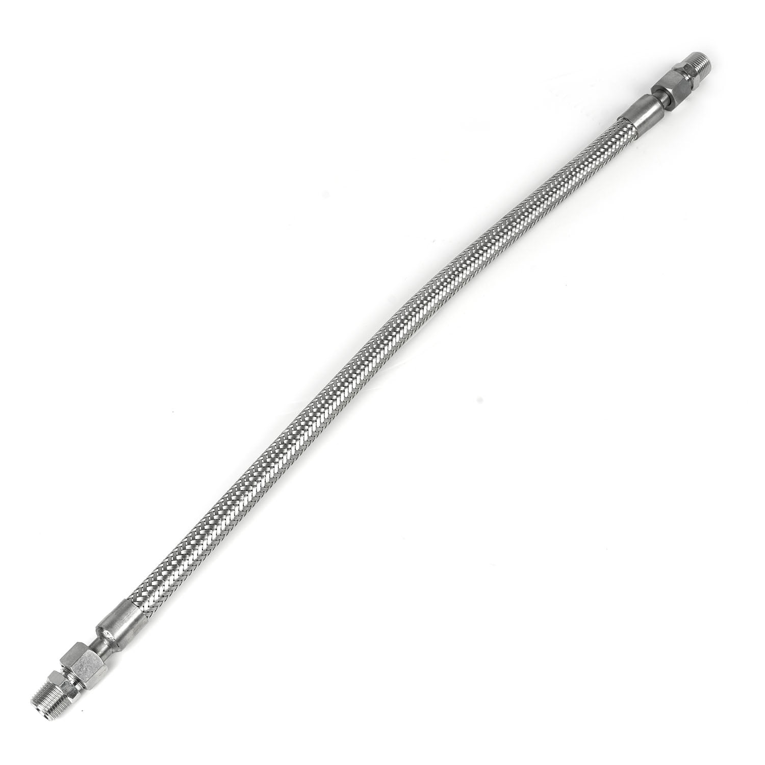 1/2" x 24" Stainless Steel Compressed Air Line Metal Flex Hose with NPT Adapters