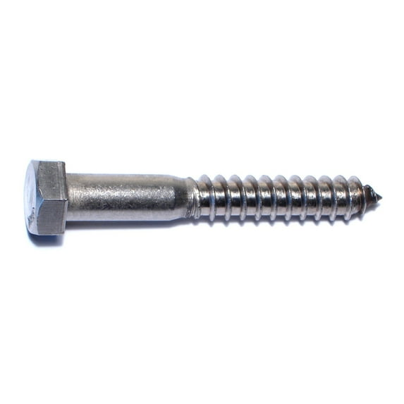 1/2" x 3-1/2" 18-8 Stainless Steel Hex Head Lag Screws HLSHSS-216