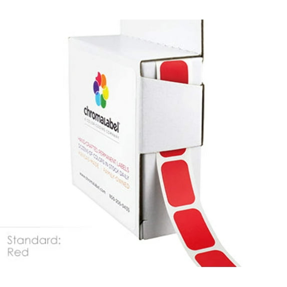 1/2" x 3/4" Color-Code Rectangular Inventory Labels: 500/Box
