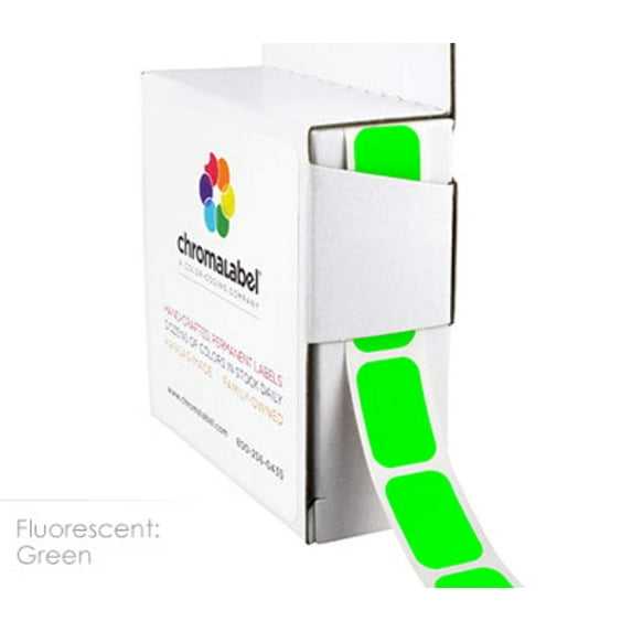 1/2" x 3/4" Color-Code Rectangular Inventory Labels: 500/Box