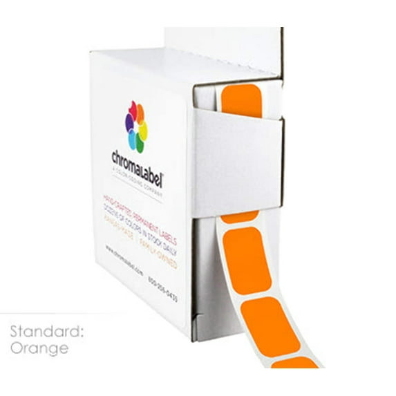 1/2" x 3/4" Color-Code Rectangular Inventory Labels: 500/Box