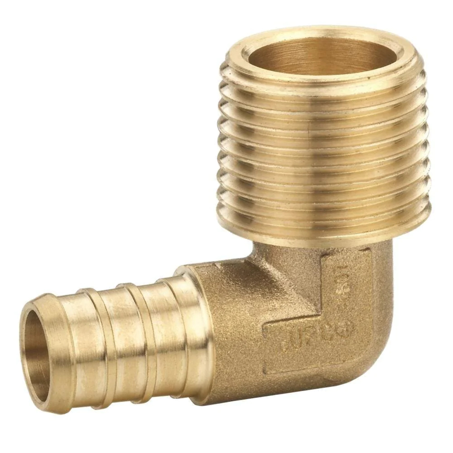 1/2 x 3/4 Inch PEX Male Threaded NPT Elbow 90 Connector Fitting Crimp Brass for PEX Pipe Tubing, No Lead