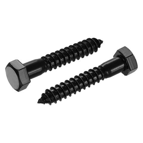 1/2" x 3" Hex Head Lag Screws Bolts, 20 Pack 304 Stainless Steel Hexagon Head Lag Bolt Wood Screws, Partial Thread, Black Zinc Plating