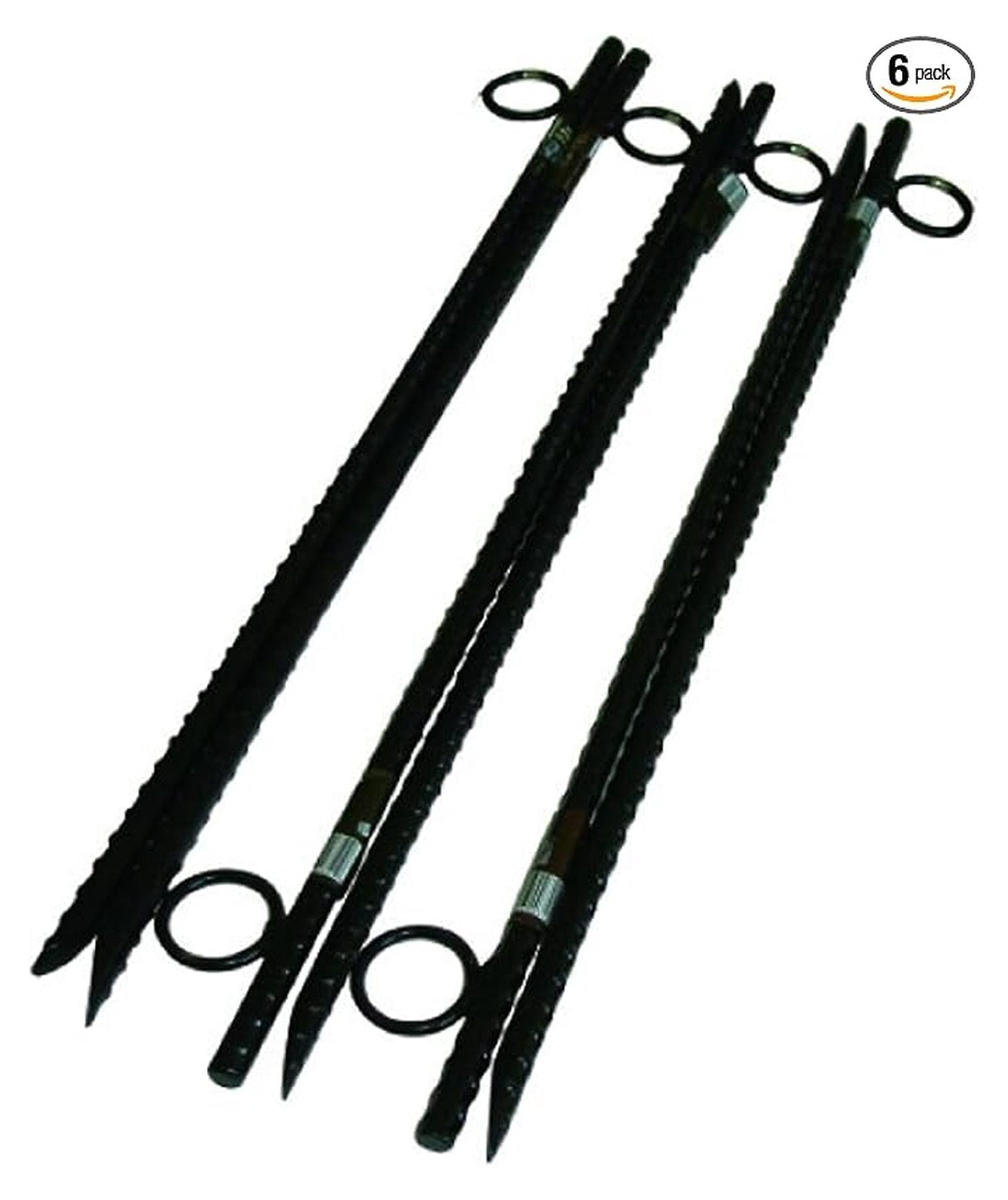 1/2" x 30" Stakes, Heavy-Duty Steel Ground Anchors with Loops for Tents, Tarps, Landscaping, Plants, and Outdoor Yard Support, 6 Pack