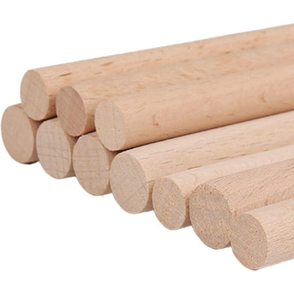 1/2" x 48" Wooden Dowel Rods - 10 Piece 10 Pack, Smooth Finish