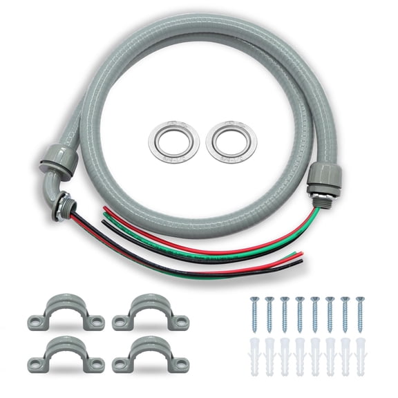 1/2" x 4Ft Non-metallic Liquid Tight Flexible Electrical Conduit Wire Kit