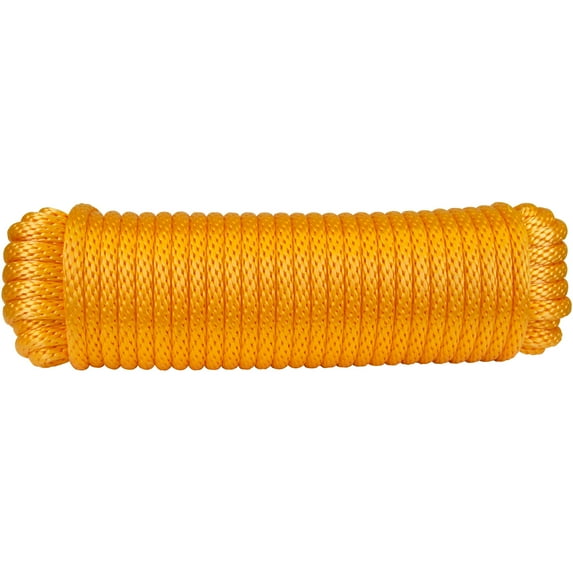 1/2" x 75' Orange Solid Braid Poly Rope