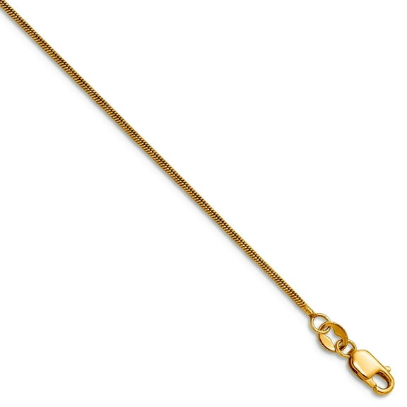 1/20 14k Gold Filled 1.0mm Snake With Lobster Clasp Chain Necklace 18 Inch Chain Necklace for Women and Men