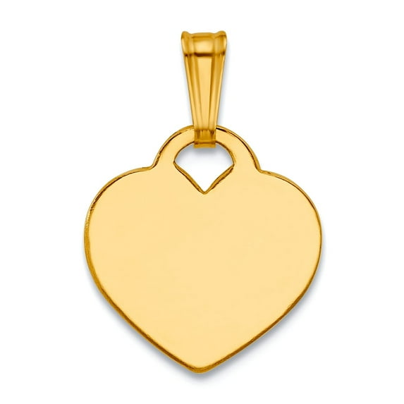 1/20 14k Gold Filled 12.5 X 12mm 0.5mm Thick Love Heart Disc Pendant Necklace Pendant for Women