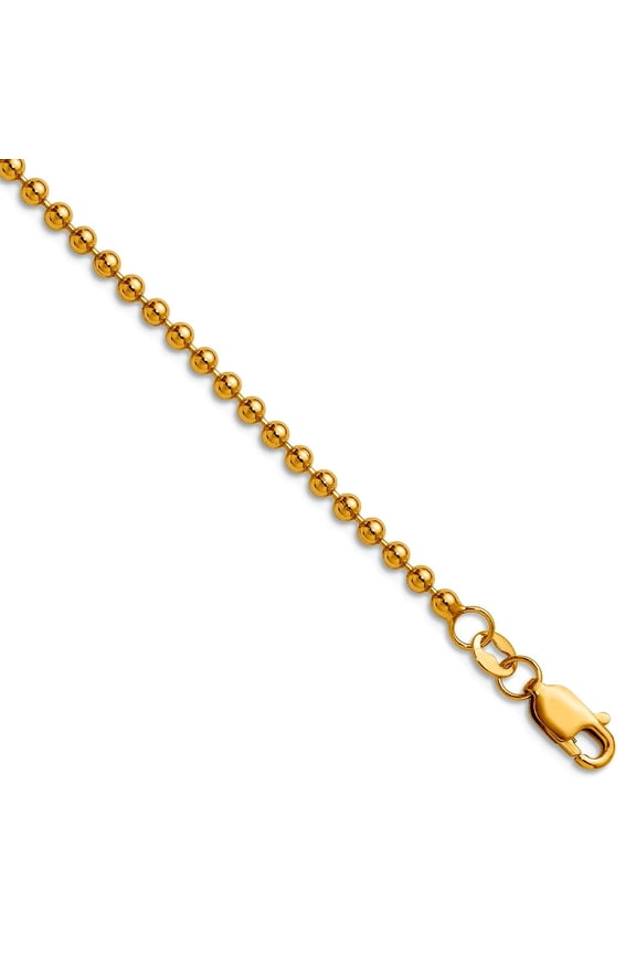 1/20 14k Gold Filled 2.50mm Ball With Lobster Clasp Chain Necklace 20 Inch Chain Necklace for Women and Men