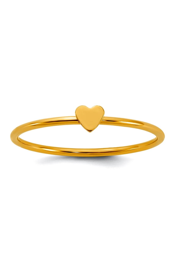 1/20 14k Gold Filled Love Heart 1.0mm Stacking Ring Size 9 Statement Ring for Women - .5 Grams