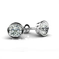 thumbnail image 1 of 1.20 CT Bezel Set Round Cut Diamond Womens Stud Earring - White Gold, 1 of 1