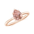 thumbnail image 1 of 1.20 CT Pear Shaped 6-Prong Set Solitaire Morganite Engagement Ring in Sterling Silver/ Rose Gold Plated Promise Wedding Band Ring Birthstone Jewelry, Ring Size 6, 1 of 1