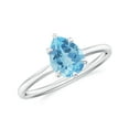 thumbnail image 1 of 1.20 CT Pear Shaped 6-Prong Set Solitaire Swiss Blue Topaz Engagement Ring in Sterling Silver/ White Gold Plated Promise Wedding Band Ring December Birthstone Jewelry, Ring Size 8, 1 of 1