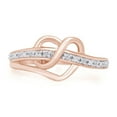 thumbnail image 1 of 1/20 CT Round Cut Natural White Diamond Heart Infinity Ring In 14K Rose Gold Plated 925 Sterling Silver (Color: I-J, Clarity: I2-I3, 0.05 Cttw) -5.5, 1 of 7