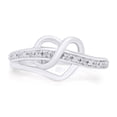 thumbnail image 1 of 1/20 CT Round Cut Natural White Diamond Heart Infinity Ring In 14K White Gold Plated 925 Sterling Silver (Color: I-J, Clarity: I2-I3, 0.05 Cttw) -10, 1 of 7