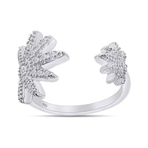 1/20 CT Round Cut Natural White Diamond Marijuana Leaf Adjustable Toe Ring In 14K White Gold Plated 925 Sterling Silver (Color: I-J, Clarity: I2-I3, 0.05 Cttw) -4
