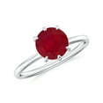 thumbnail image 1 of 1.20 CT Round Shaped 6-Prong Set Solitaire Ruby Engagement Ring in Sterling Silver/ White Gold Plated Promise Wedding Band Ring July Birthstone Jewelry, Ring Size 6, 1 of 1