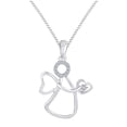 thumbnail image 1 of AFFY 1/20 CT Round White Natural Diamond Accent Angel Heart Pendant Necklace 10k Solid White Gold (I-J Color, I2-I3 Clalrity, 0.05 Cttw), 1 of 1