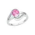 thumbnail image 1 of 1/20  CTTW 10KT WHITE GOLD LAB CREATED PINK SAPPHIRE  ENGAGEMENT RING, 1 of 2