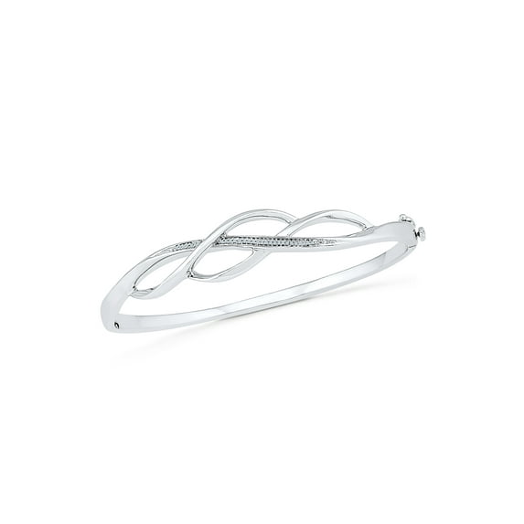 1/20 CTTW DIAMOND STERLING SILVER FASHION BANGLE