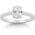 thumbnail image 1 of 1.20 CTW Moissanite Oval Solitaire Engagement Ring in 925 Sterling Silver, Promise Ring, Giorgio Bergamo Size 8, 1 of 5