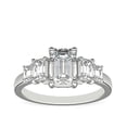thumbnail image 1 of 1.20 Carat Brilliant Emerald Cut Real Diamond Elegant Solitaire with Accents Wedding Ring for Women Solid 18K White Gold Size 10, 1 of 8