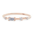 thumbnail image 1 of 1/20 Carat CT Baguette & Round Cut White Natural Diamond Engagement Ring In 10k Rose Gold For Womens Ring Size-4, 1 of 1