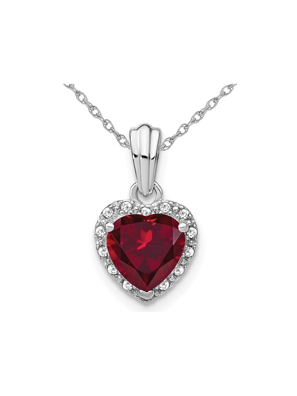 Sparkling Heart Ruby Necklace Pendant Women Jewelry Solid Silver Summer  Sale | eBay