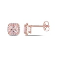 thumbnail image 1 of 1.20 Carat (Ctw) Morganite & Diamond Halo Post Earrings in 10K Rose Pink Gold, 1 of 4