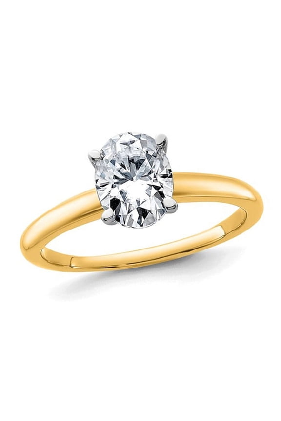 1.20 Carat (Ctw VS2, G-H) Certified Lab-Grown Diamond Solitaire Engagement Ring in 14K Yellow Gold