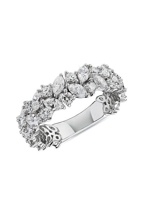 1.20 Carat Elegant Marquise Cut Moissanite Eternity Band for Engagement Solid 14K White Gold Size 7 by Diamond-Capitals