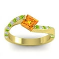 thumbnail image 1 of 1.20 Carat Elegant Natural Diamond Citrine & Peridot Gemstone Bridal Ring for Ladies Solid 18K Yellow Gold Size 11.5 by Diamond-Capitals, 1 of 8