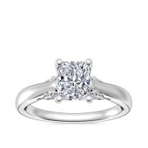 1.20 Carat Elegant Solitaire Style Radiant Cut Genuine Diamond Engagement Ring for her Solid 14K White Gold Size 7
